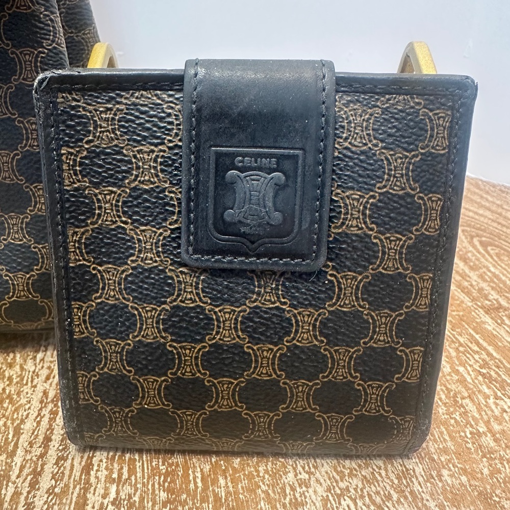2fer-Céline Macadam Shoulder Bag & wallet in Chestnut Black - Picture 3 of 15